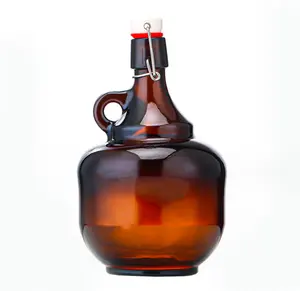 Miễn phí mẫu! 32oz 64oz 1gallon 2gallon Glass growler trong rõ ràng/hổ phách tự làm nhà làm Whisky bia Cider rượu thủy tinh xử lý chai