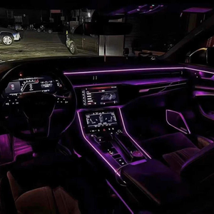 Lumière active SJC Car 64 couleurs pour <span class=keywords><strong>Audi</strong></span> A6L C8 2019-2024, éclairage LED intérieur, symphonie arc-en-ciel, éclairage d'ambiance A6, accessoires décoratifs - Product Image 5