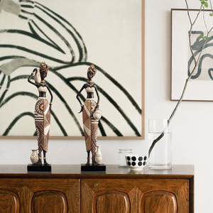 Dropshipping Shopify, Estatua de Resina de Mujer Tribal Africana Vintage, Decoración Exótica para el Hogar, Sala de Estar, Entrada - Product Image 6