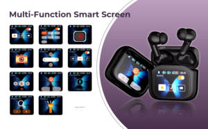 Беспроводные наушники с сенсорным LCD-экраном, шумоподавлением, HiFi-звуком и функцией ANC для спорта - Product Image 4