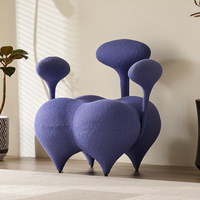 Fauteuil ballon à structure métallique avec fonction massage, revêtement en tissu, mousse haute élasticité, doux et confortable, forme ovale