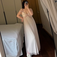 Chemise de nuit longue et ample en dentelle à bretelles, style français séduisant, pour femmes rondes, collection été 200300 lb