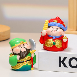 ชุดรูปปั้นเรซิ่นกวนอูเทพเจ้าแห่งความมั่งคั่ง 5 องค์ สำหรับตกแต่งบ้านและสำนักงาน ของขวัญปีใหม่จีน สไตล์ฮวงจุ้ย - Product Image 2