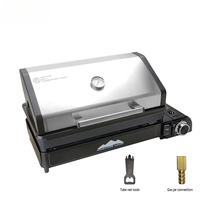 Réchauds de camping, cuisinière à gaz avec four, cuisinière à gaz portable pour le camping en plein air, résistante au vent, en acier inoxydable, ensemble de cuisine de camping