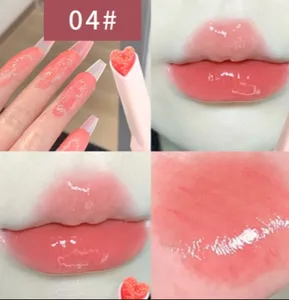 Lip Glaze Glitter Teinte Longue Durée Hydratant Amour Coeur Forme Solide Rouge À Lèvres Stylo Lèvres Maquillage Cosmétique rouge à lèvres en gros