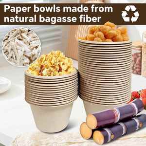 Wholesale Biodegradable Sugarcane Bagasse Pulp Paper Single Wall <b>Disposable</b> Party <b>Cups</b> with PS Lids to Go Containers - Product Image 4
