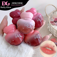 Gege Bear Heart Watery Lip Glaze Nude Mirror Lip Gloss Natural Light Makeup Cute Brightening Daily Lip Cosmetics.
