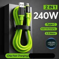 Kabel Pengisian Cepat 240W 6A Tipe-C dengan Selubung Silikon untuk Ponsel, iPad, dan Tablet