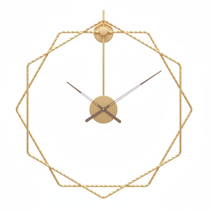 Stylish <b>Wall</b> Hanging Metal <b>Clock</b> Gold Powder Coated Handmade Wholesale <b>Clock</b> Nice Quality Indian Luxury <b>Wall</b> <b>Clock</b> - Product Image 1