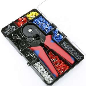 Pinza crimpadora de férulas mini HSC8 6-4A para terminales tubulares de acero y PVC, kit eléctrico doméstico de grado industrial, caja OEM personalizable - Product Image 1