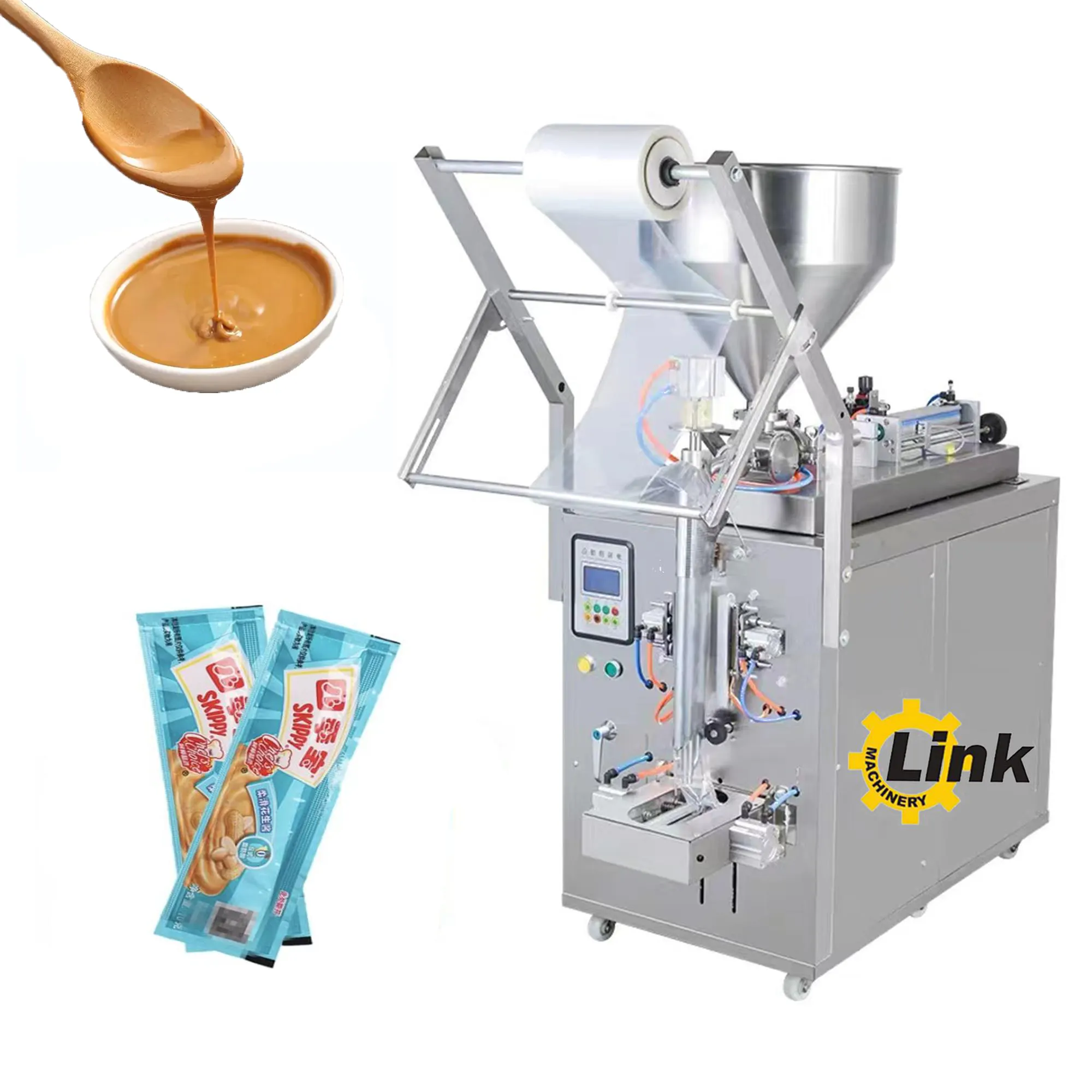 Automatic Mustard Sauce Tomato Paste Ketchup Salad Mayonnaise Sachet Pouch Pack Packaging And Sealing Machine