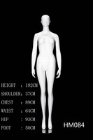 Mannequin Femme Abstrait en Fibre de Verre Extra Haut (192 cm) Blanc, Corps Entier Debout pour Vitrine de Magasin de Vêtements - Vente en Gros