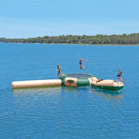 Île de trampoline flottant gonflable personnalisé parc aquatique gonflable parc de trampoline gonflable avec toboggan
