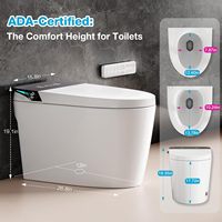 Toilette intelligente télécommandée avec capteur infrarouge, bidet électrique monobloc, toilette intelligente pour salle de bain commerciale moderne