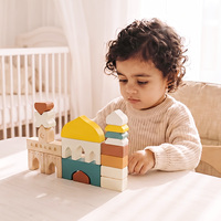 Jouets éducatifs en bois sur le thème de la mosquée islamique pour enfants, ensemble d'architecture islamique, cadeau de l'Aïd, jouet culturel Montessori