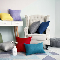 Oreiller en coton brossé couleur unie, tailles personnalisées 40x40cm et 45x45cm, prix de gros avantageux