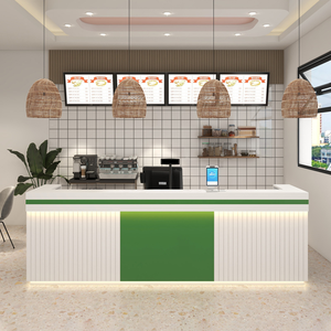 Mesa de Madeira Personalizada Moderna para Balcão de Loja, Café, <span class=keywords><strong>Bar</strong></span>, Recepção, Balcão de Café, Mesa de Caixa - Product Image 4