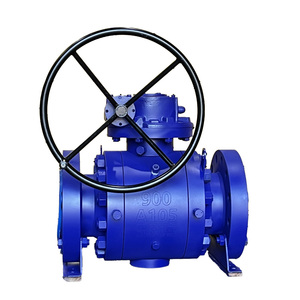 Válvulas de bola de cuerpo dividido de acero inoxidable con trunnion de 6 pulgadas, 900 lb, A105, con caja de engranajes, OEM ZQV, 3 piezas - Product Image 1