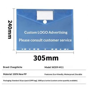 Wholesale PP Transparent Thickened Custom Advertising Logo 11-Hole Loose-Leaf File <b>Folder</b> 11-Punch Loose Leaf <b>Document</b> Pouch - Product Image 4