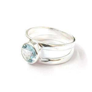 Bague en quartz bleu, argent sterling 925, bague en pierre précieuse, quartz bleu, collection artisanale, bagues fines, bijoux en argent, prix de gros - Product Image 2