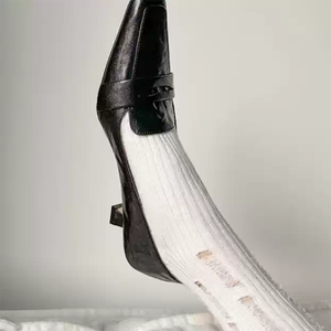 Scarpa Singola da Donna Minimalista in Morbida Pelle di Pecora Elastica con Punta Quadrata e <span class=keywords><strong>Tacco</strong></span> Basso in Stile Retrò - Product Image 5