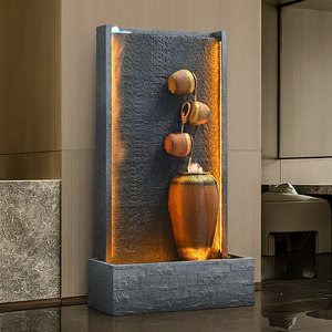 Écran de jardin semi-artisanal en résine de luxe avec cascade d'eau, bassin à poissons porte-bonheur et rocaille pour aménagement paysager - Product Image 2