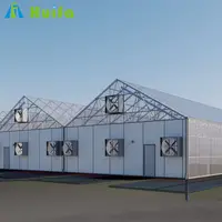 Greenhouse comercial de policarbonato com sistema de privacidade leve