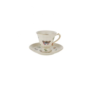 Tableware Household Plate Bowl <b>Set</b> Pattern Ceramic Hot Sale Butterfly Plate Dish Business Gifts Minimalist Brown Box White - Product Image 5