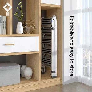 Échelle pliante télescopique en alliage d'aluminium au design moderne, échelle à chevrons épaissie pour usage domestique et en entrepôt - Product Image 2
