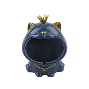 Posacenere in Ceramica a Forma di <span class=keywords><strong>Gatto</strong></span> con Corona, Design Semplice, Piccolo e Portatile, Creativo, per Uso Domestico, Vendita all'Ingrosso - Product Image 4