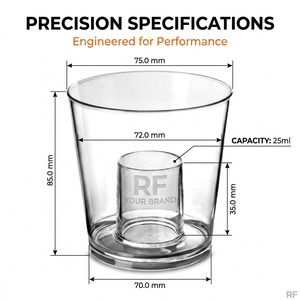 Verres à shot en plastique réutilisables sans BPA, transparents comme du cristal, 25 ml/125 ml, pour <span class=keywords><strong>Jager</strong></span> Bomb, idéaux pour les fêtes, les remises de diplômes et la décoration. - Product Image 2