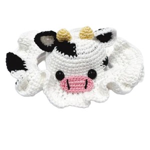 Großhandel Haustierzubehör Lustiger Cartoon-Frosch Haustierhut Hundekostüm Gehäkelter Hals- und Ohrenwärmer Gestrickter Snood für Teddy-Hunde und Katzen - Product Image 5