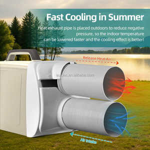Climatiseur portable 5500 BTU avec télécommande, déshumidificateur, 2 tuyaux d'évacuation pour fourgonnette, tente, camping-car (blanc) - Product Image 4