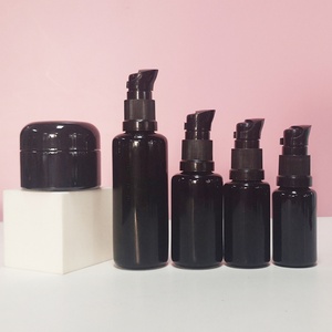 Luxury <b>Empty</b> Violet UV Dark Skin Care Serum Glass Cosmetic Oil Dropper <b>Bottle</b> with Screen Printing 50ml for Body Lotion Hair Oil - Product Image 5