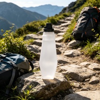 Gourde d'eau pliable en TPU souple personnalisée pour le marathon, la course à pied, le cyclisme et la randonnée