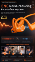 Auriculares Inteligentes E12 Al con Cámara de 8MP para 5.4 ENC, Control Táctil, Grabación de Video Antivibración, Auriculares Deportivos Inalámbricos