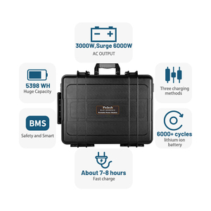 <b>Portable</b> Power Station 3000W 6000Wh Lithium Battery 1000W Power MPPT Controller Charging <b>Solar</b> <b>Panels</b> Camping Outdoor Car - Product Image 5