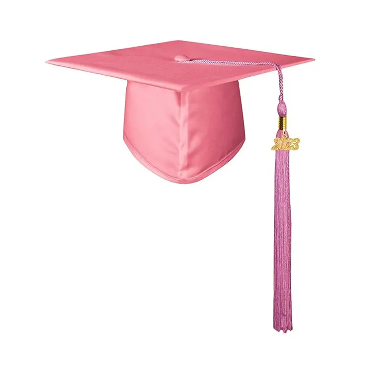 High School Pink Matte Graduation Cap Sombreros Borla