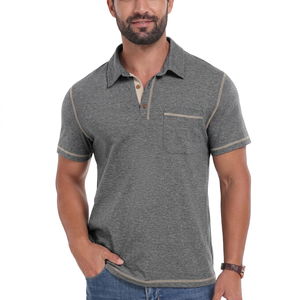 Chemises polo à manches courtes pour hommes avec logo OEM personnalisé, chemise de golf classique à col avec poche, été, 95% coton, 5% élasthanne - Product Image 5