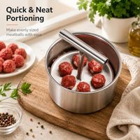 Moule à boulettes de viande en acier inoxydable à 12 cavités avec poignée en T, presse manuelle pour boulettes de viande et de poisson faites maison, outil de cuisine
