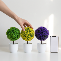 Plante artificielle moderne en forme de boule, plante en plastique, plante artificielle ronde en pot, simulation de verdure pour la décoration de la maison, du bureau, ornement