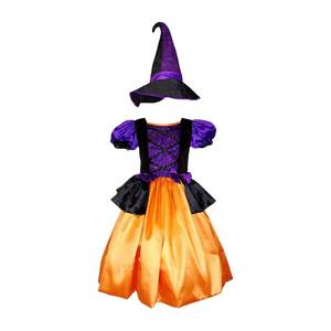 Vestidos de Fiesta de Carnaval Hechos en Fábrica MS, Vestido Morado y Naranja de Manga Corta con Burbujas, Disfraces de Bruja de Halloween para Niñas - Product Image 3