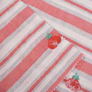 HA-18425 Base 100% <strong>Linen</strong> Embroidery 100% Polyester <strong>Yarn</strong> <strong>Dyed</strong> with Embroidery <strong>Cotton</strong> <strong>Fabric</strong> for Embroidery Garment