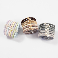 Élastiques à cheveux tissés sur mesure avec perle métallique dorée 5,5 cm, très extensibles, sans couture, doux et durables, attaches pour queue de cheval