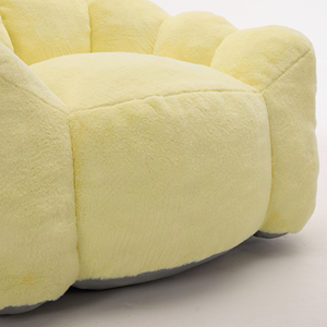 Collapsible Vacuum-Wrapped Petal Curve Single Occupant Flocky Sheepskin Plush Upholstery Comfy Settee Recliner <b>Inflatable</b> Pillow - Product Image 6