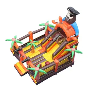 Gran Barco Pirata inflable salto gorila tobogán Color Fiesta Pirata obstáculo Casa de rebote para niños inflable