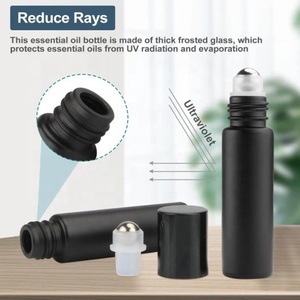 Flacone <span class=keywords><strong>roll</strong></span>-<span class=keywords><strong>on</strong></span> per profumo vivente piccolo y oung da 10 ml flacone a sfera per olio essenziale di cristallo nero opaco smerigliato da 10 ml su bottiglia di vetro - Product Image 2