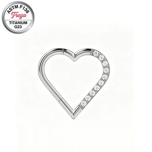 Anillos de nariz para septum, pendientes de cartílago de titanio, pendientes para tragus y hélix, anillos de nariz de vaca de moda para mujer, anillos de segmento articulados tipo <span class=keywords><strong>aro</strong></span> - Product Image 2