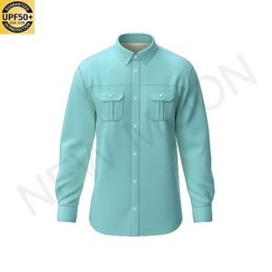 เสื้อเชิ้ตตกปลาผู้ชายคุณภาพสูงแบบติดกระดุม ป้องกันรังสียูวี แห้งเร็ว รับสกรีนโลโก้ เสื้อผ้าตกปลา - Product Image 5