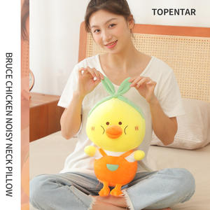 Coussin en peluche Beerus, design de dessin animé canard jaune pour filles, rembourrage en coton PP doux, 8-13 ans, coussin décoratif mignon - Product Image 3